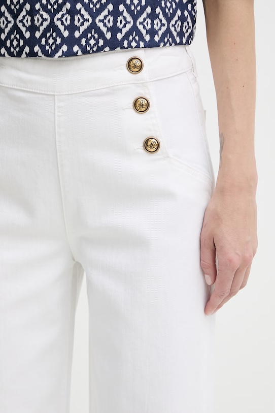 Luisa Spagnoli jeansy wide leg damskie Almanacco biały 542991