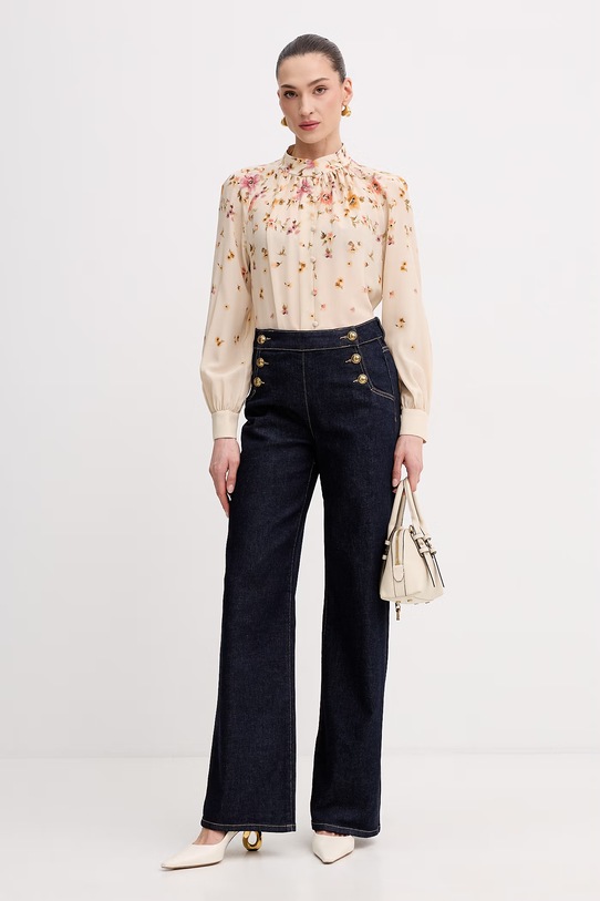 Luisa Spagnoli jeansy wide leg damskie Almanacco 542991 granatowy SS26