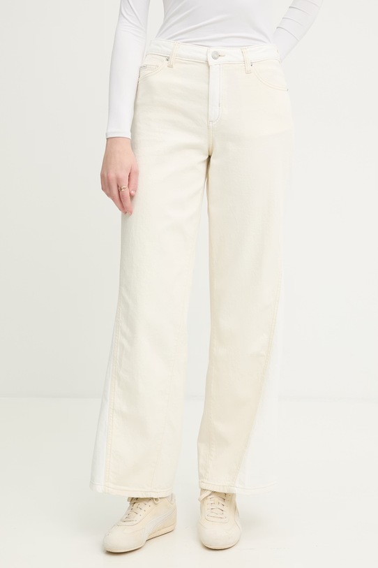 Guess Jeans jeansy wide leg damskie beżowy W6GA2T.D6522