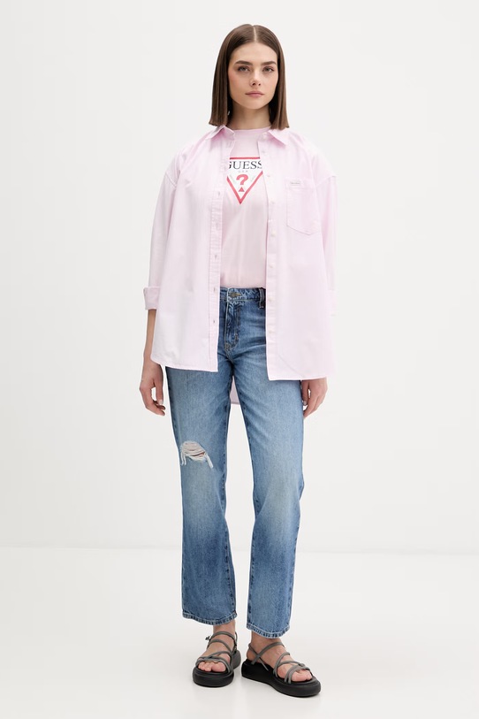 Guess Jeans jeansy straight damskie W6GA98.D6535 niebieski SS26