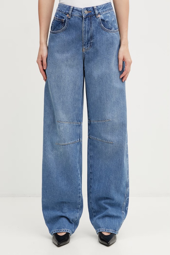 Marine Serre jeansy relaxed fit damskie niebieski WPA174ACDEN0002