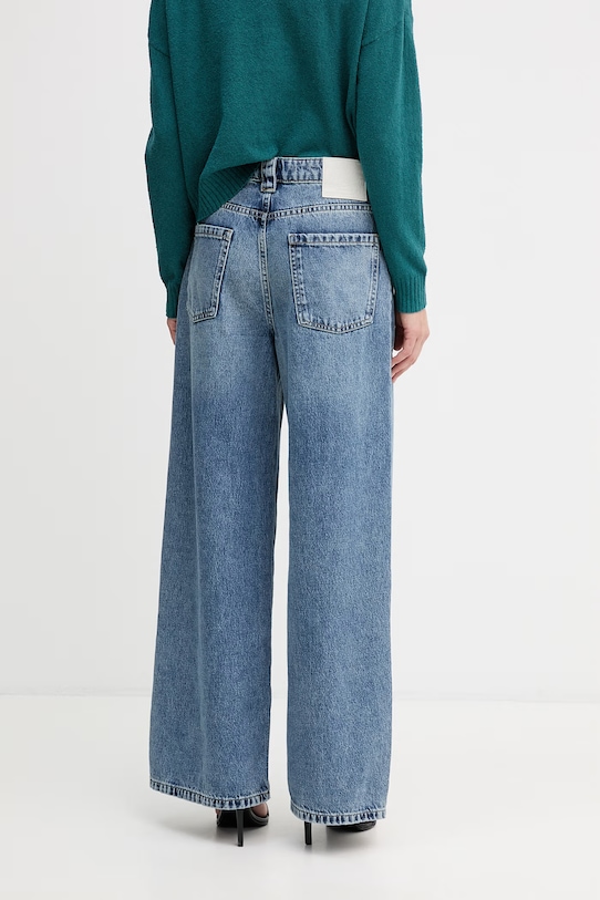 Odzież Sisley jeansy wide leg damskie 44O9LE053 niebieski