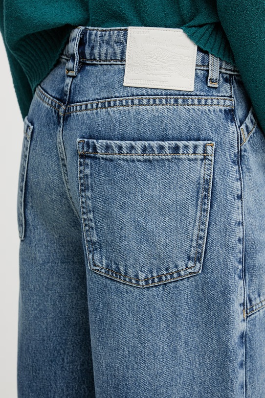 Sisley jeansy wide leg damskie niebieski 44O9LE053