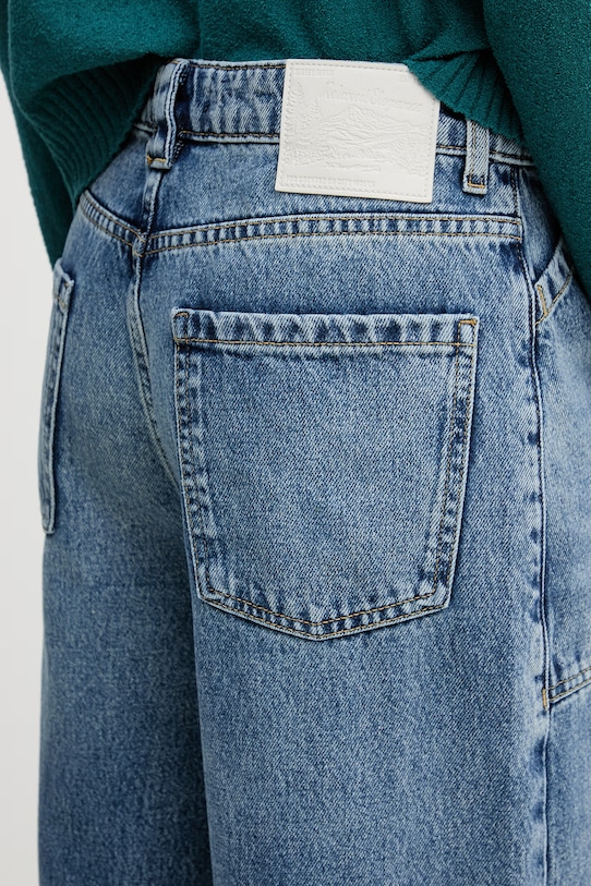 Sisley jeansy wide leg damskie niebieski 44O9LE053