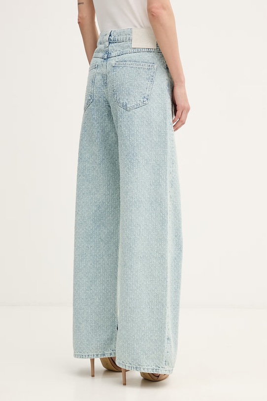 Odzież Sisley jeansy wide leg damskie 4YDRLE04Z niebieski