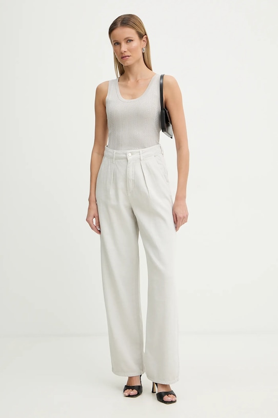 Fracomina spodnie bawełniane FR26SV2012W82601 beżowy SS26