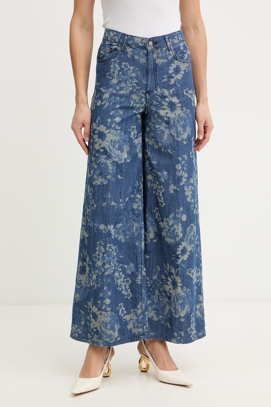 Fracomina spodnie damskie bawełniane niebieski FS26SV3012D400K2