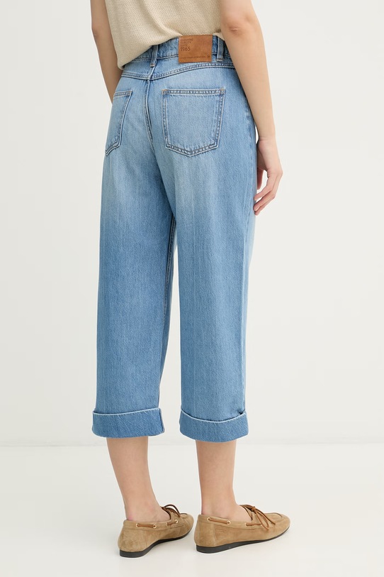 Odzież United Colors of Benetton jeansy relaxed fit damskie 4IKGDE02Q niebieski
