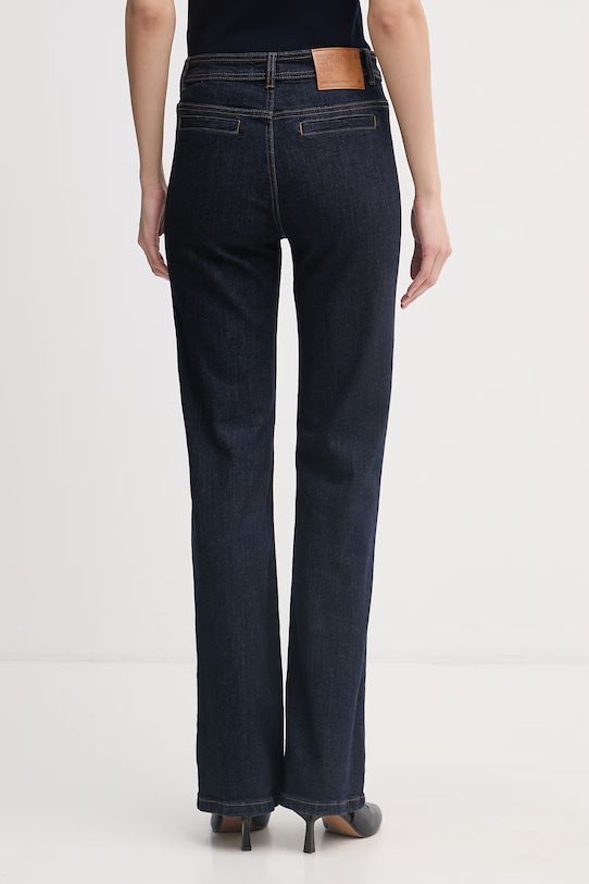 Odjeća United Colors of Benetton flare traperice za žene 4S90DF0AX mornarsko plava