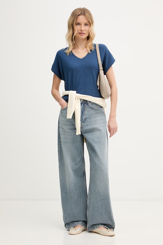 United Colors of Benetton rifle voľné dámske 496XDE02R modrá SS26