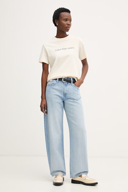 Calvin Klein Jeans jeansy barrel damskie LV047F684G niebieski SS26