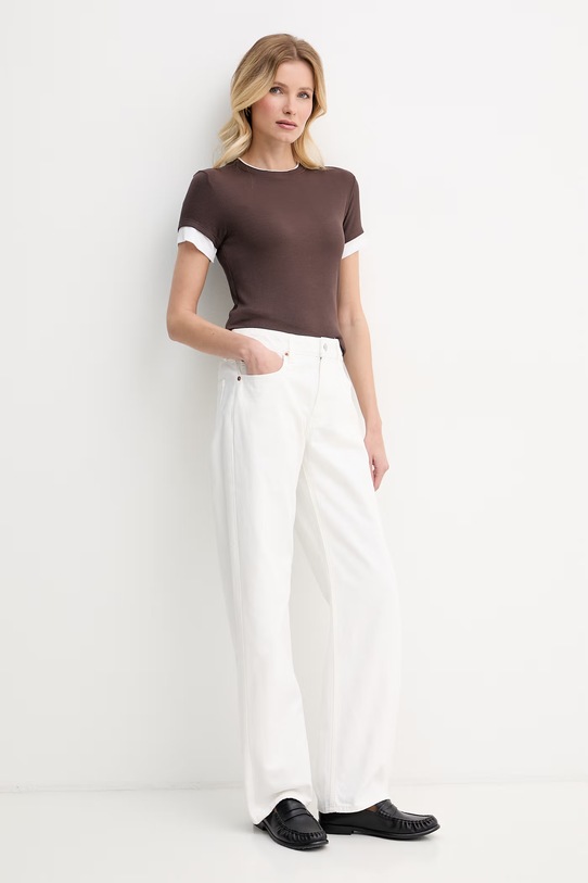 Calvin Klein Jeans rifle rovné dámske LV047F717G biela SS26