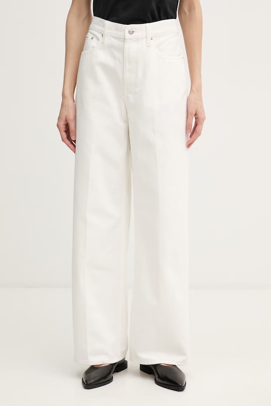 Calvin Klein Jeans jeansy relaxed fit damskie beżowy LV047F742G