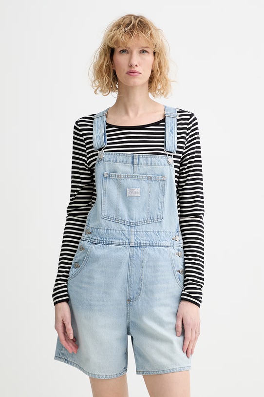 Levi's ogrodniczki jeansowe VINTAGE SHORTALL niebieski 52333.0068