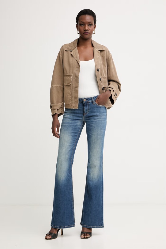 Guess jeansy flare damskie W6GAJ7.D0717 niebieski SS26