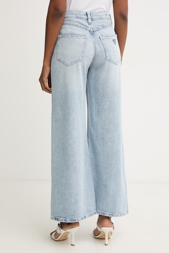 Odzież Guess jeansy wide leg damskie W6GA82.D0697 niebieski