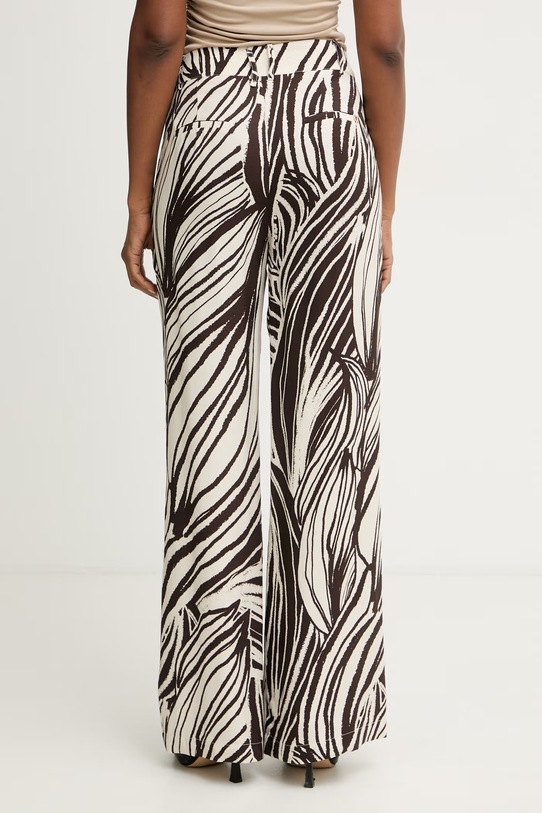 Ρούχα Guess παντελόνι ίσιο γυναικείο από βισκόζη BASTIENNE W6GB19.W1972 καφέ