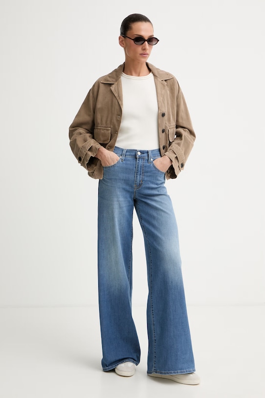 Levi's blugi wide leg pentru femei 728 HR WIDE LEG 0039B.0021 albastru SS26