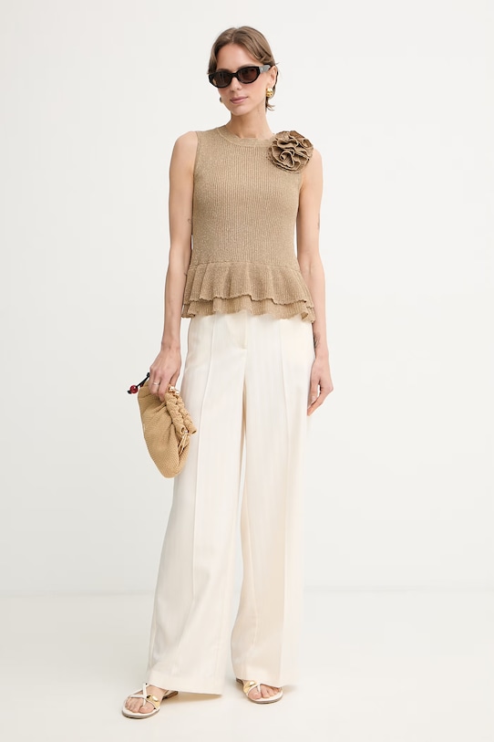 Patrizia Pepe nohavice dámske 2P1754.A735 béžová SS26