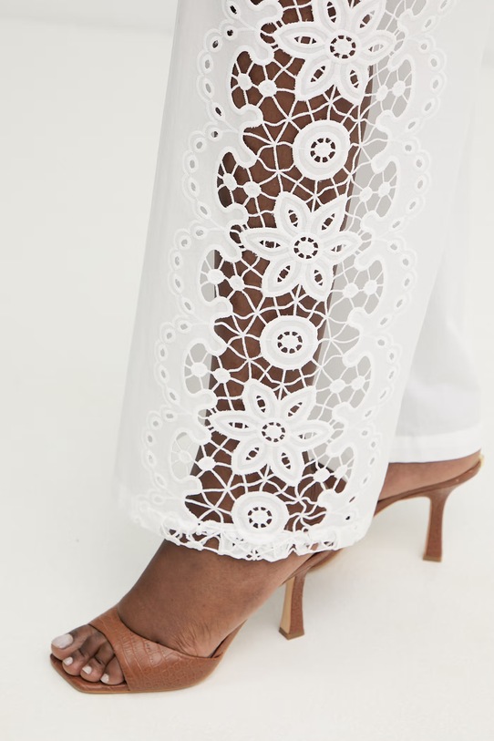 Patrizia Pepe spodnie damskie bawełniane biały 2P1764.A773