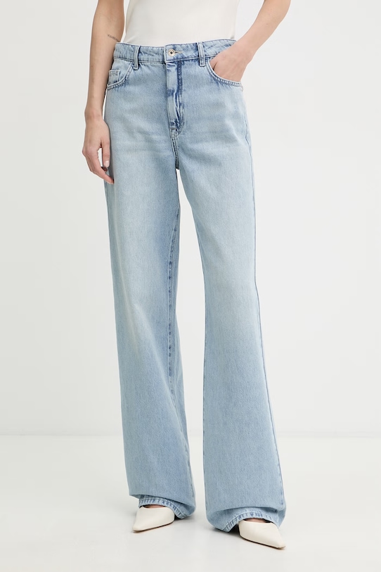 Patrizia Pepe jeansy straight damskie niebieski 2P1772.D070