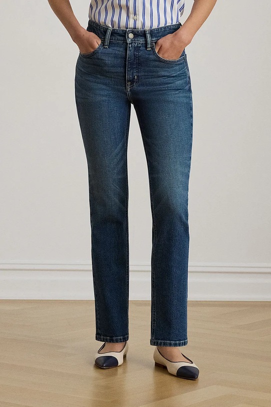 Lauren Ralph Lauren jeansy straight damskie niebieski 200P09006