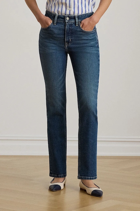 Lauren Ralph Lauren jeansy straight damskie niebieski 200P09006