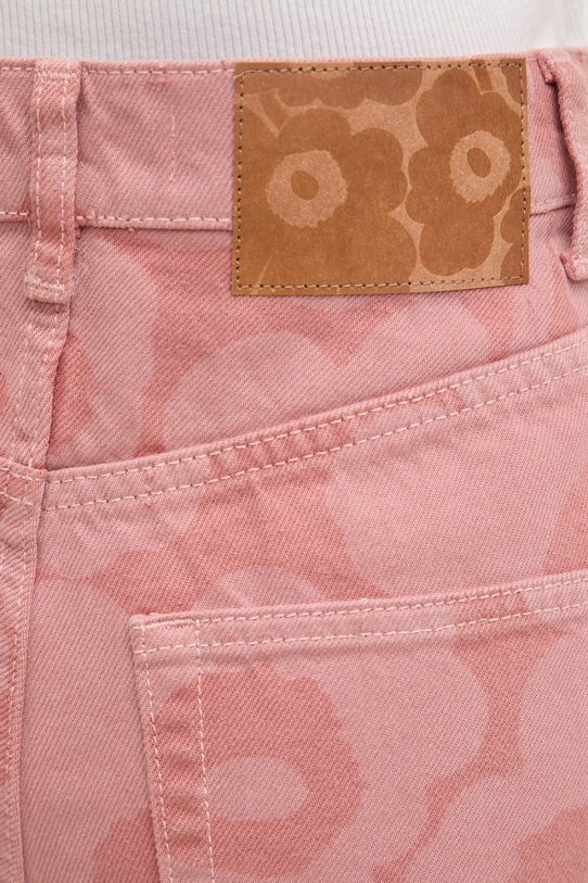 Marimekko kavbojke s širokimi hlačnicami ženski roza 095193