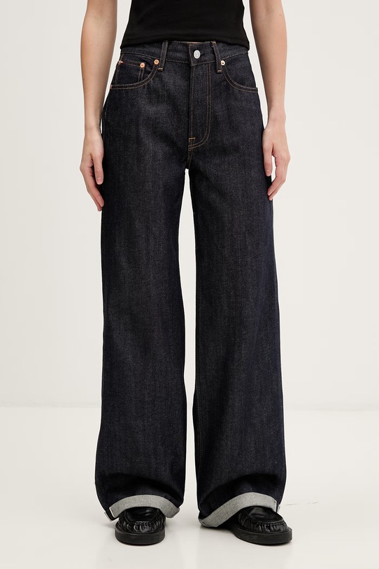 Tommy Jeans jeansy relaxed fit damskie granatowy DW0DW22405