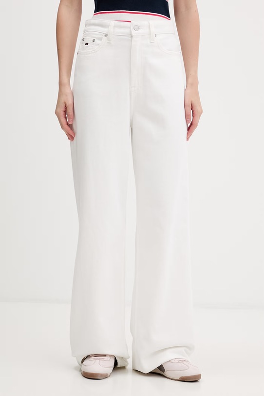 Tommy Jeans jeansy wide leg damskie biały DW0DW22648