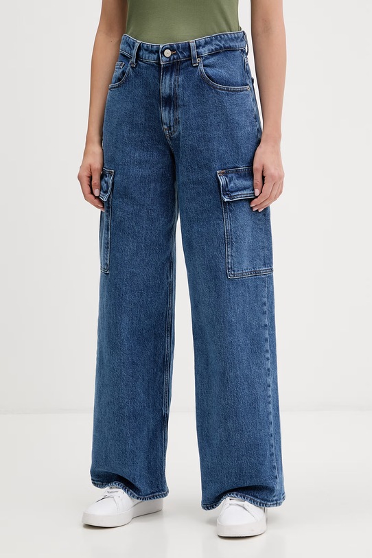 Tommy Jeans jeansy loose damskie niebieski DW0DW22668