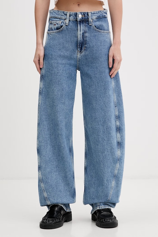 Tommy Jeans jeansy barrel damskie niebieski DW0DW22676