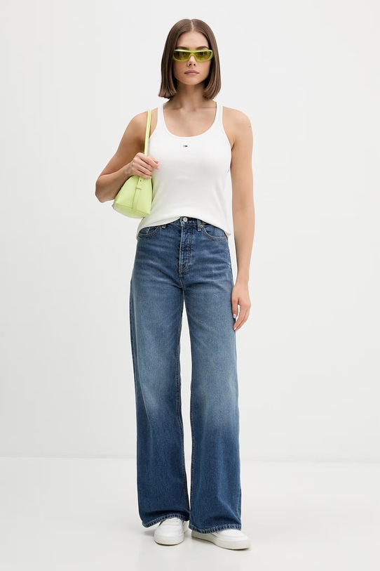 Tommy Jeans jeansy wide leg damskie DW0DW23029 niebieski SS26