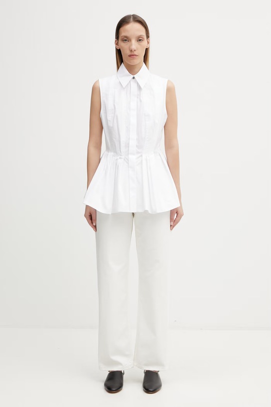 Maison Kitsuné джинси straight жіночі QW01101WD4024 бежевий