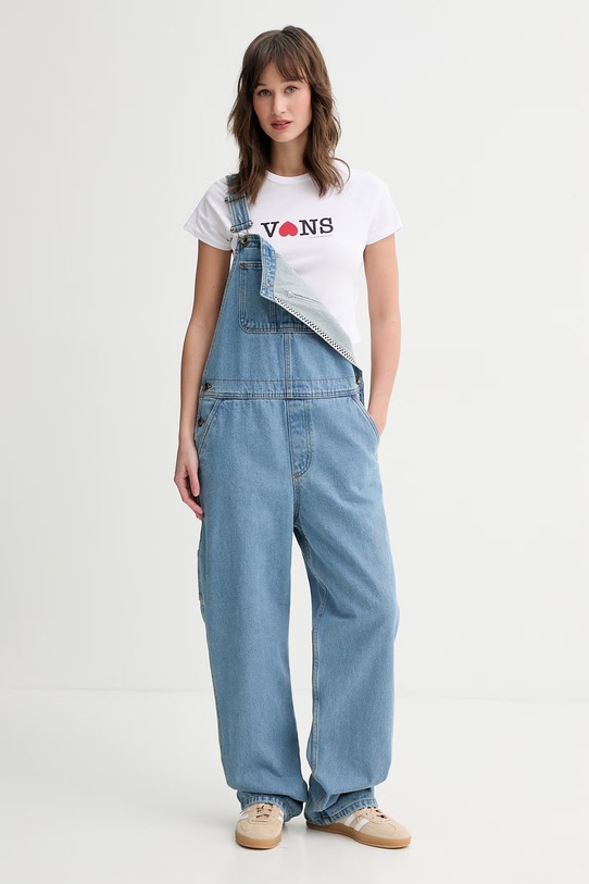 Vans ogrodniczki bawełniane damskie VN000VPTCDX1 niebieski SS26