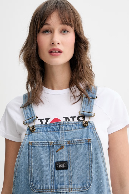 Vans ogrodniczki bawełniane damskie niebieski VN000VPTCDX1