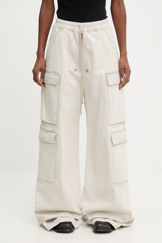 Rick Owens DRKSHDW Double Cargo Jumbo jeansy relaxed fit damskie beżowy DS01F4324.SDMW
