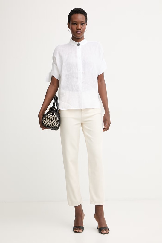 Armani Exchange jeansy relaxed fit damskie XW000073.AF12858 beżowy SS26