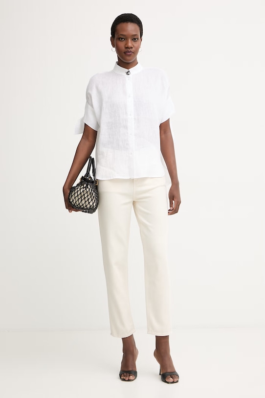 Armani Exchange jeansy relaxed fit damskie XW000073.AF12858 beżowy SS26