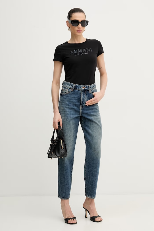 Armani Exchange jeansy carrot damskie XW000128.AF19629 niebieski SS26