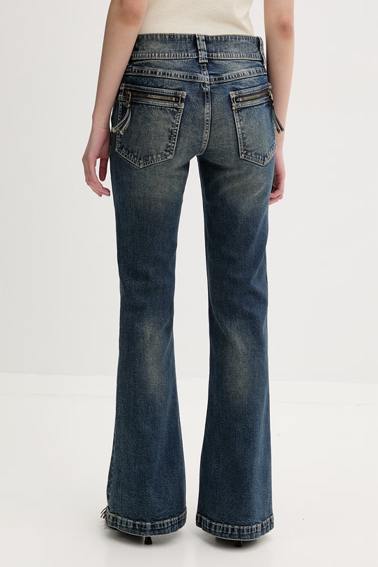 Odzież Miss Sixty jeansy flare damskie 6M1JJ4630A granatowy