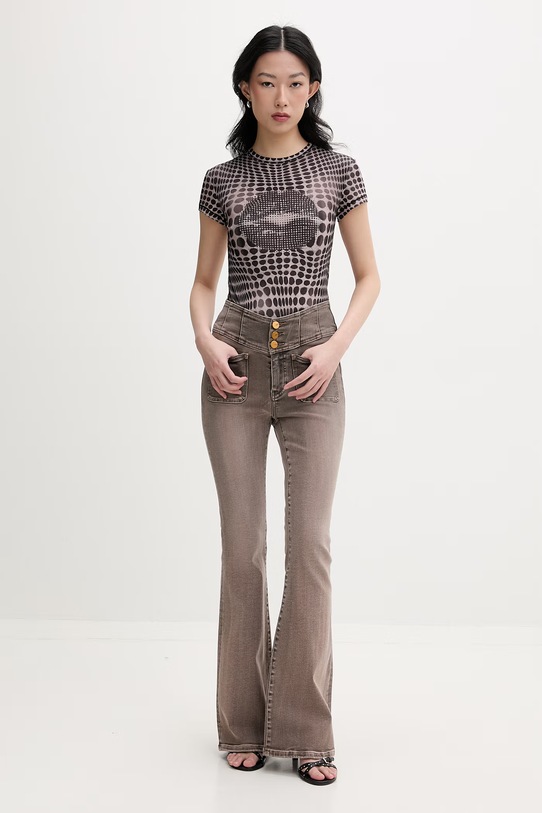 Miss Sixty Jeansy flare damskie 6M2JJ2050B brązowy SS26