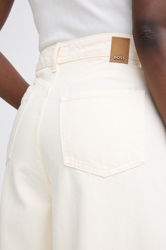 BOSS jeansy wide leg damskie CENTRAL 4.0 beżowy 50560975