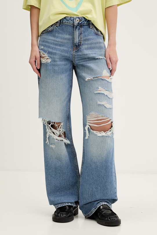 HUGO Blue jeansy straight damskie Gamala_4_B niebieski 50561138