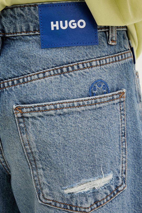 HUGO Blue jeansy straight damskie Gamala_4_B niebieski 50561138