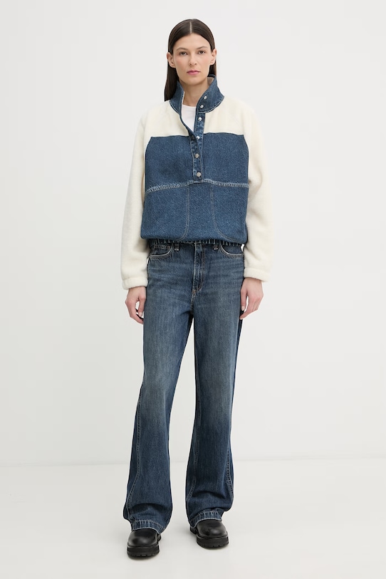 rag & bone jeansy wide leg damskie Logan RJ7025H1RIN niebieski SS26