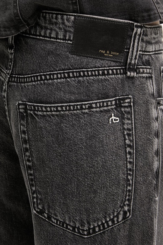 rag & bone jeansy wide leg damskie Logan czarny RJ2525H1FAN