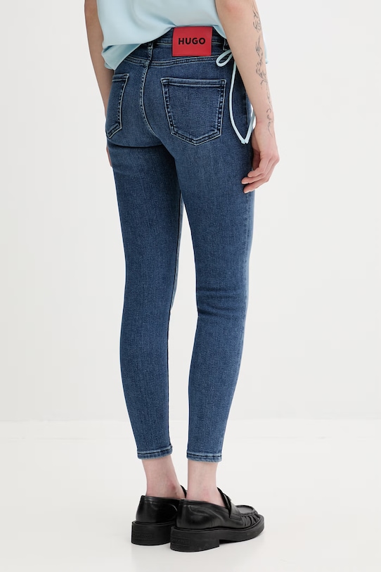 Odjeća HUGO skinny traperice za žene 932 50522418 mornarsko plava