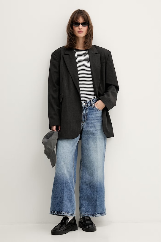 HUGO jeansy wide leg damskie Geredith_1 50556985 niebieski SS26