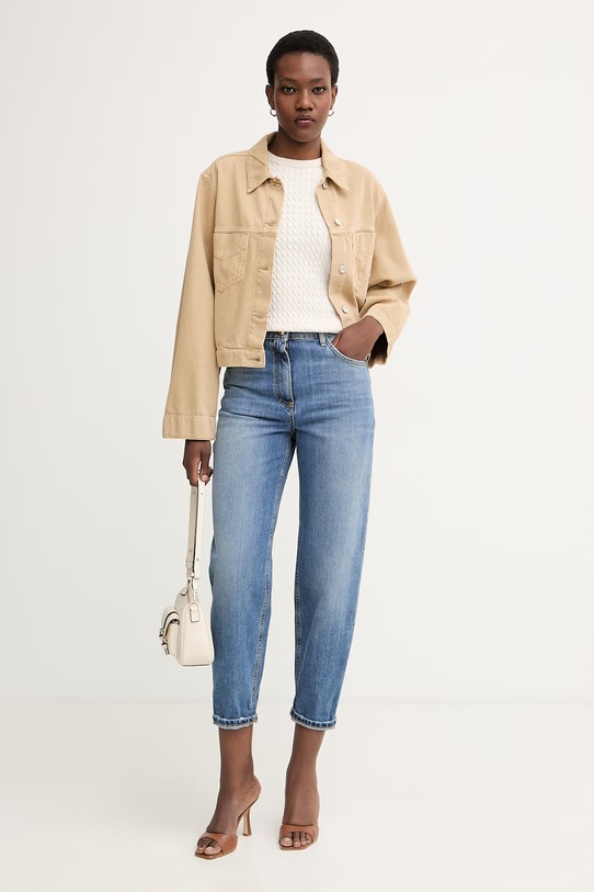 Elisabetta Franchi jeansy relaxed fit damskie PJ27D61E1 niebieski SS26